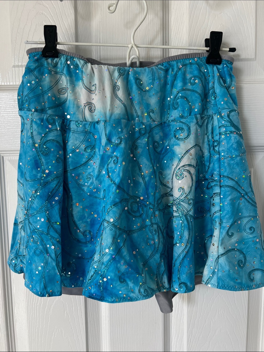 Sparkle Skirts Swirl Blue Circle Running Skirt, Size M